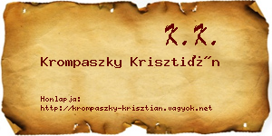 Krompaszky Krisztián névjegykártya